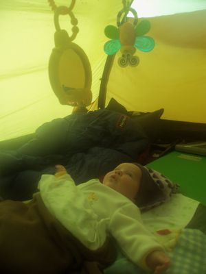 Aurora in tent