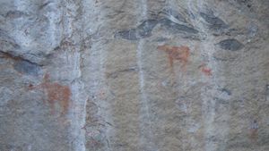 Pictographs on Crooked Lake