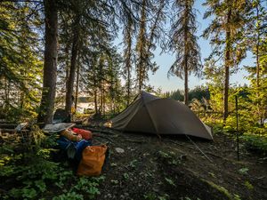 Rustic site on Telescope Lake