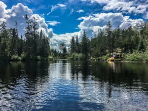 The 100m portage out of Telescope Lake