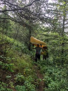 Portage between Telescope and Lac Lammont