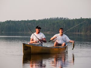 Hammering Walleye on Kilburn Lake