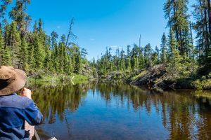 Paddling the Portage on Aegean Creek