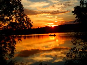 Canadian sunset over Birch Lake