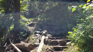 Stairs up the portage on Eddy side