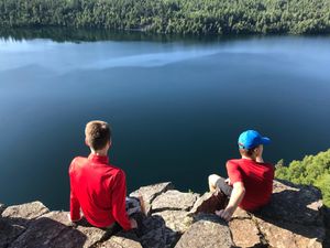 Looking down from the Palisades