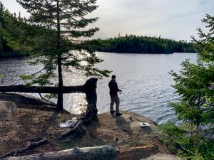 Fishing from camp