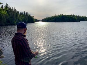 Fishing from camp