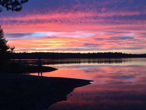 Fishing at sunset