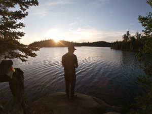 Fishing from camp