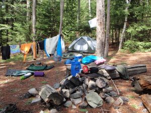 Drying out at campsite