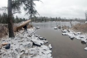 Iced Over Portage Landing