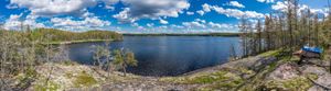 A very nice campsite in the small lake west of Prairie Lake.