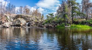 A lovely falls on the Gammon River near its outlet from Gammon Lake towards Hammerhead Lake.