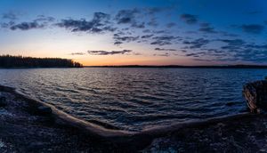 Sunset on Gammon Lake from our campsite.