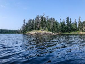 Looking back at a campsite on Hansen Lake.