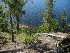 Canoe at bottom of hill