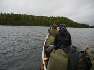 Paddling on a Rainy Morning