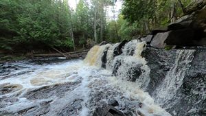 Waterfall during Portage