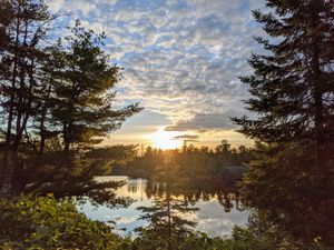 view from camp at sunrise