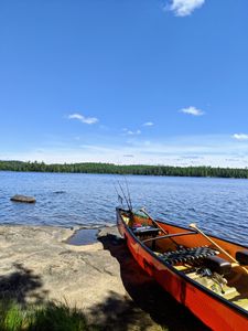 canoe on landing