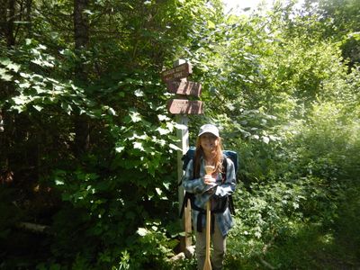 Long portage trail sign