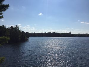 Facing East off the point on this bay