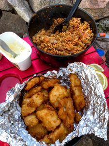 Beer Battered Fish Fry + Spaghetti