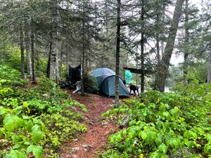 View from third tent pad facing camp