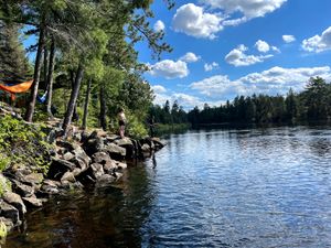 Fishing from camp