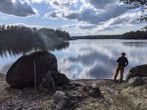Looking West from closed Niswi Lake Campsite