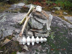 cairn at portage/campsite