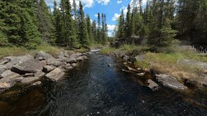 View of rapids at portage
