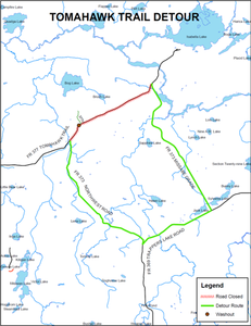 Tomahawk Detour Map
