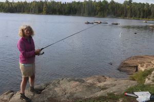 Fishing from the campsite