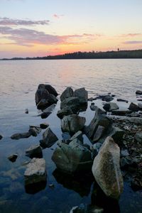 View down knife lake from east point of Robinson island