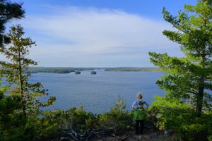 Looking west down knife lake from thunder point