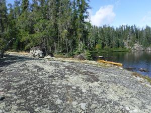 Rock peninsula campsite