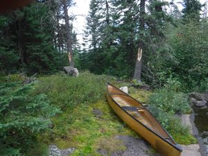 Start of portage trail from the west side