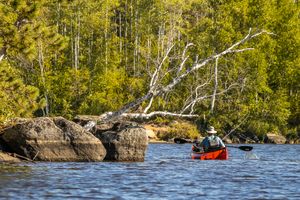 Paddling in on Birch Lake