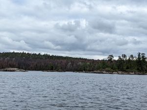 Fire damage on Canadian side of Iron Lake