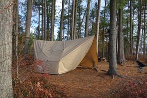 Rhombus Hammock Hot Tarp on campsite #11