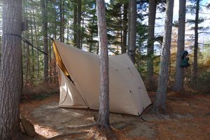 Rhombus Hammock Hot Tarp on campsite #11