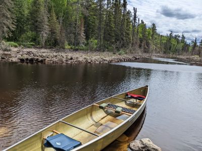 Moose River after 2022 spring flooding, from Portage 44 south landing