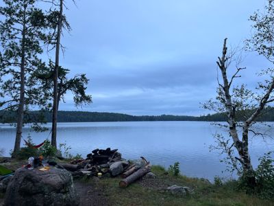 Gun Lake Campsite Cloudy Morning