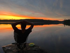 Enjoying Sunset from Camp