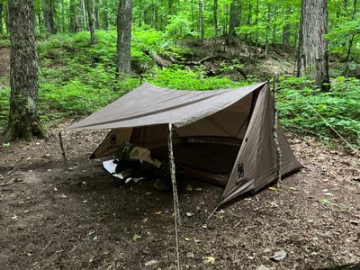 Small but level tent pad