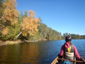 paddling back to camp