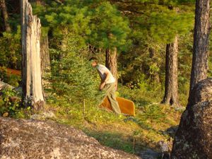 Bringing Canoes into Emerald Campsite