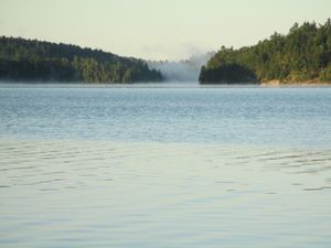 mist in Lady Boot Bay